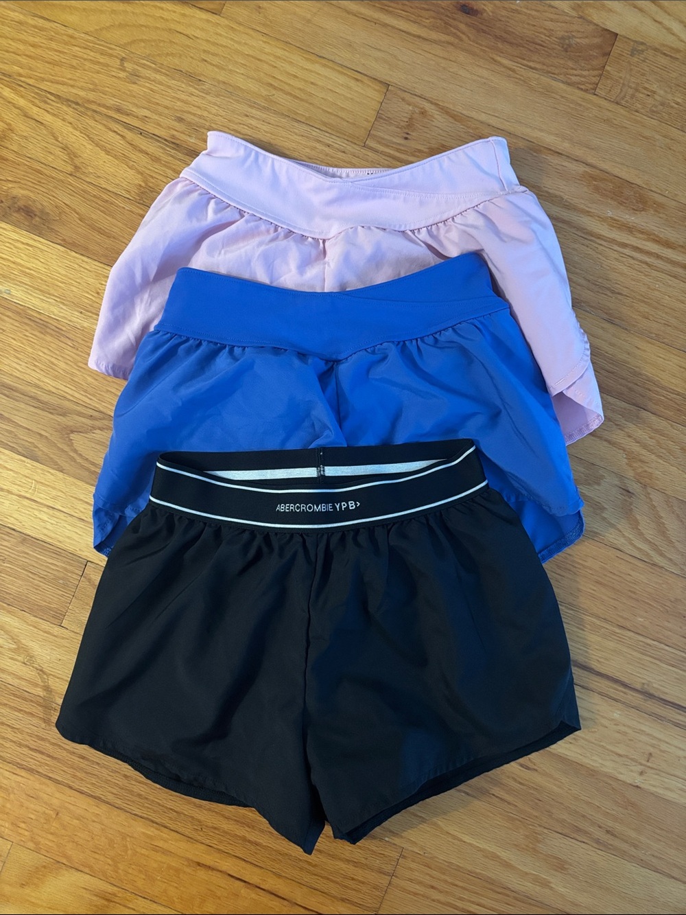 Abercrombie & Fitch YPB Pink, Blue & Black Athletic Shorts Set size 7/8